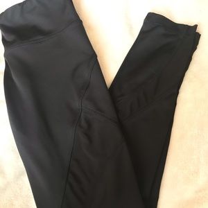 Black leggings with mesh cutouts